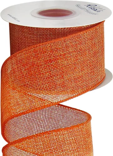 Miniatura 8 de Ribbli Cinta con alambre de arpillera azul bebé, 2-1/2 pulgadas x 10 yardas continuas, cinta de borde con alambre para lazo grande, corona