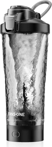 FANS-ONE Botella Batidora Eléctrica Premium de Proteínas, Botellas Batidoras con Cerradura de 24 oz, Fabricada con Tritán, Libre de BPA, Taza