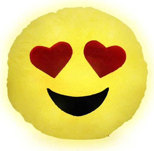 Miniatura 2 de FlashingBlinkyLights Emoji - Almohada iluminada con ojos de corazón