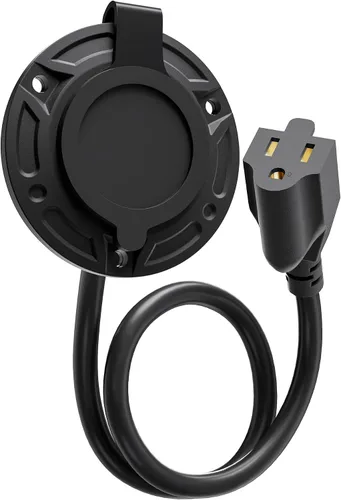 Enchufe de Cargador de Entrada de Energía para RV, Enchufe de Puerto de CA de 15A 125V Toma de Entrada de Energía Impermeable Caja de Receptáculo de