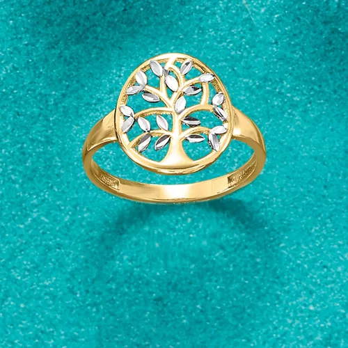 Miniatura 4 de Ross-Simons 14kt 2-Tone Gold Cut-Out Tree Of Life Ring