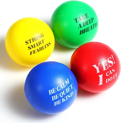 Miniatura 2 de Kasyat 20 bolas motivacionales para el estrés, bolas coloridas para aliviar el estrés con citas inspiradoras, pequeñas y divertidas, regalos