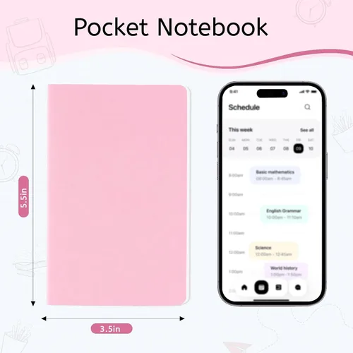 Miniatura 2 de Oucaru 64 mini cuadernos a granel, 3.5 x 5.5 pulgadas, 12 colores arcoíris, juego de 60 páginas de papel rayado de bolsillo pequeño, mini cuaderno