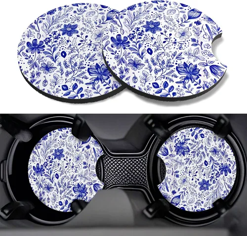 Miniatura 15 de Posavasos para automóvil, paquete de 2 posavasos para automóvil, 2.75 pulgadas, antideslizantes y absorbentes, para portavasos de automóvil