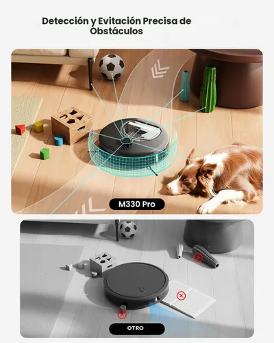 Miniatura 3 de Lefant LiDAR Robot aspiradora y trapeador, mapeo inteligente y evitar obstáculos, pelo de mascotas sin enredos, control de aplicación WiFi 2.4G/5G