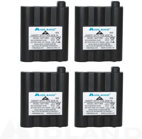 Midland Paquetes de baterías recargables AVP17 para radios Midland XT511, T290, T295 y GXT Series GMRS - Paquete de 4