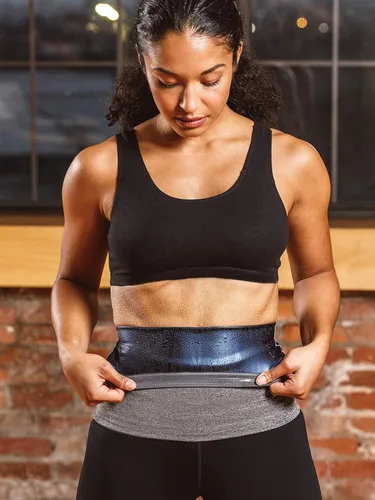 Miniatura 8 de Sweat Shaper – Cinturón de sauna para reducción de cintura para mujer, entrenador de cintura sin neopreno Gris