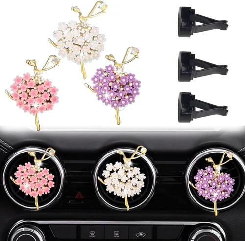 Miniatura 10 de ZOSTLAND Clip decorativo para automóvil con diamantes de imitación, ambientadores de automóvil, clip de ventilación de auto, accesorios 2 labios