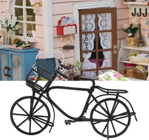 Miniatura 3 de Mini bicicleta de casa de muñecas, bicicleta de metal móvil para muñecas