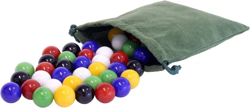 Miniatura 2 de Bolsa de 60 canicas de vidrio - Canicas de repuesto para damas chinas - Grande 3/4" (18mm) de diámetro
