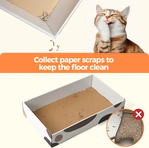Miniatura 5 de ComSaf Cartón rascador para gatos para interiores, caja de repuesto para gatos de 17 x 10 pulgadas con 3 tablas de rascar reversibles de larga