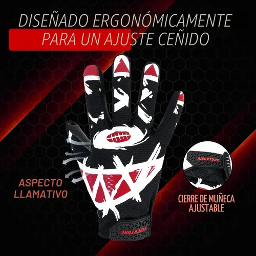 Miniatura 3 de AIGEVTURE Guantes de fútbol para jóvenes, guantes receptores para niños, guantes de fútbol adhesivos para niños y niñas