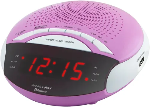 Miniatura 6 de HANNLOMAX HX-139CR Radio despertador, radio FM PLL con estaciones preestablecidas, alarma dual, pantalla LED roja de 0.6 pulgadas, puerto USB
