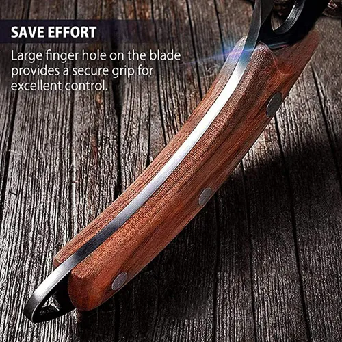 Miniatura 5 de Kitory Cuchillo de carnicero para cortar carne, cuchillo vikingo forjado a mano con mango ergonómico de madera, cuchillo de chef chino de acero