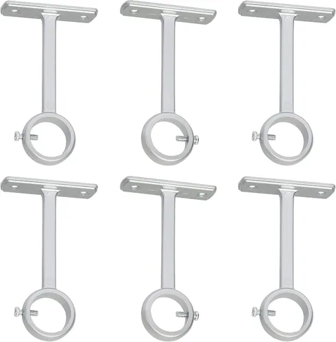Miniatura 10 de KXLife Soporte de barra de cortina para montaje en techo, soporte resistente para montaje en techo o pared (juego de 2, níquel)