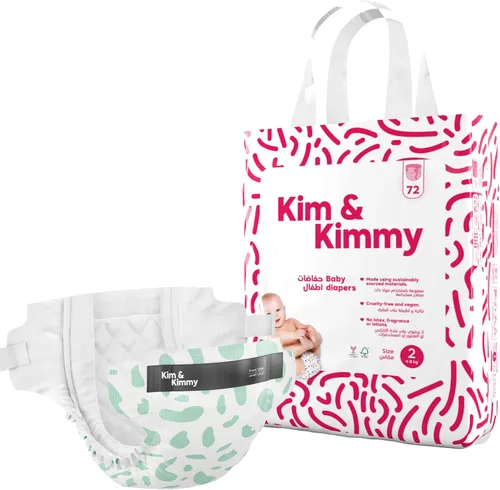 Miniatura 14 de Kim & Kimmy Pañales ecológicos, recién nacidos, hasta 11 libras, 32 pañales – Protección contra fugas de 12 horas, sin erupciones, hipoalergénicos