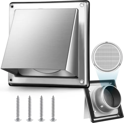 Miniatura 8 de Gisafai Cubierta de Ventilación de Secadora de 4 Pulgadas para Exteriores con Pantalla de Acero Inoxidable, Cubierta de Ventilación de Escape