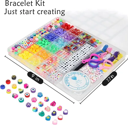 Miniatura 2 de LIS HEGENSA Kandi - Juego de cuentas de pony a granel, para hacer collares, joyas, trenzar el cabello, pulseras, cuentas de plástico