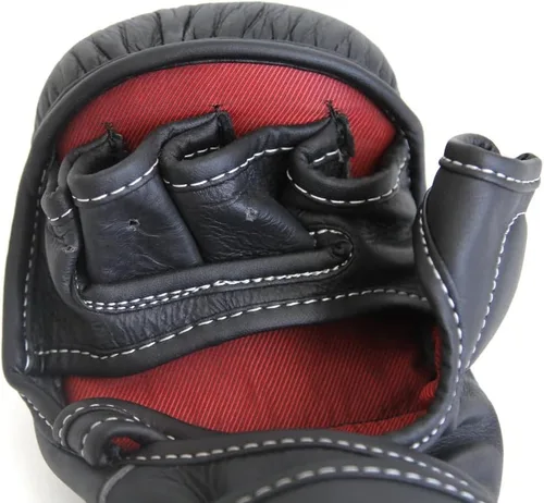 Miniatura 3 de SMAI Guantes híbridos de cuero MMA Sparring: cuero de primera calidad para Kickboxing, lucha en jaula, huelga, grappling, artes marciales