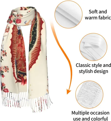 Miniatura 6 de Waygotee Our Lady Of Guadalupe Virgin Mary Soft Cashmere - Bufandas ligeras para mujer, chales grandes y envolturas de regalo de Navidad, o-12