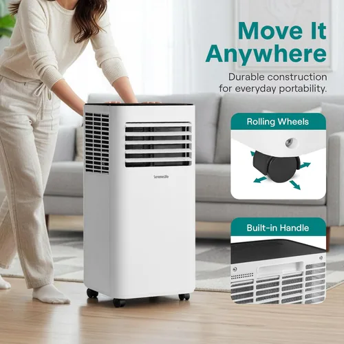 Miniatura 5 de SereneLife - Pequeño aire acondicionado portátil de 8,000 BTU con deshumidificador incorporado - Unidad de aire acondicionado portátil