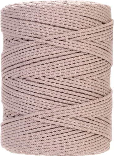 Miniatura 15 de Cuerda de macramé 4 mm x 328 yardas Natural Cuerda de algodón para macramé Cuerda de macramé colorida Cordón de algodón suave Suministros de macramé