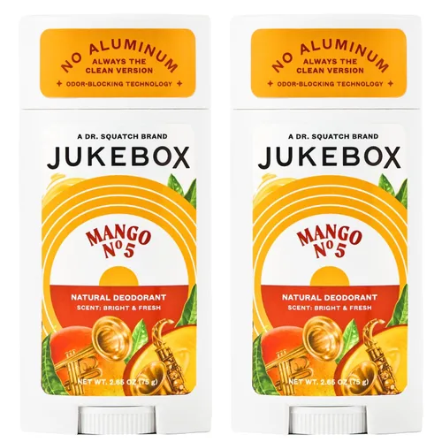 JUKEBOX Desodorante natural para mujeres, mango n.º 5, sin aroma, sin aluminio, sin bicarbonato de sodio, sin productos químicos agresivos,