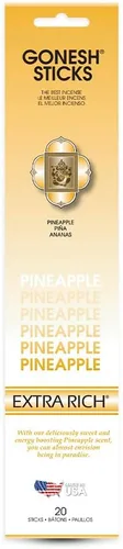 Gonesh - Varillas de incienso aromáticas extraricas Euphoria - Varillas aromáticas de combustión lenta no tóxicas de 10 pulgadas - Piña - 20 varillas