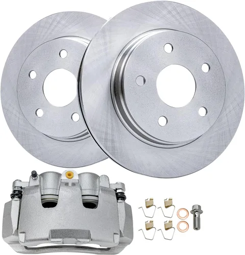 Detroit Axle - Kit de freno delantero para Dodge Ram 1500 2009-2018 Durango Chrysler Aspen 2009-2018 Rotores de freno de disco Pinza con soporte de