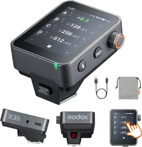 Miniatura 10 de Godox X3 Pro C X3 PRO-C TTL Disparador de flash inalámbrico para cámara Canon, transmisor de flash de pantalla táctil LCD de 2.4 GHz, batería