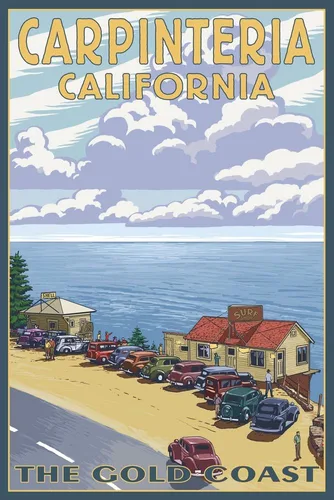 Lantern Press Carpinteria, California, Coastal Scene - Rompecabezas de 1000 piezas para adultos, fabricado en Estados Unidos con póster de referencia