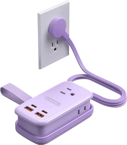 Miniatura 12 de NTONPOWER GAN Ultra Estación de Carga Rápida USB de 65W, Regleta de Energía de Viaje 7 en 1 con 3 Enchufes 4 USB (2 USB C), Cable de Extensión
