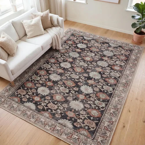 Miniatura 57 de Kuden Alfombra pequeña de 2 x 3, lavable a máquina, parte trasera antideslizante, estilo vintage, suave, pelo bajo, alfombras de área para entrada