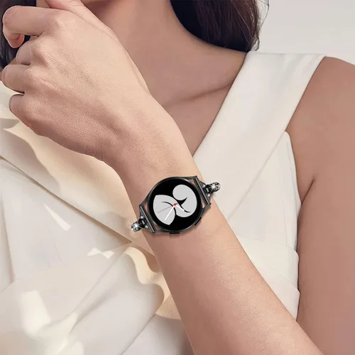 Miniatura 4 de DEALELE Bandas compatibles con Samsung Galaxy Watch 6/6 Classic / 5/5 Pro / 4/4 Classic / 3 1.614 in / Active 2, pulsera de repuesto de metal con 1#