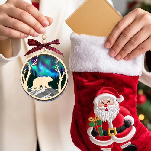 Miniatura 4 de HEXMOZ Adornos de Oso para Árbol de Navidad - Regalos de Osos para Mujeres, Hombres, Amantes de los Osos - Adorno de Navidad de Osos, Ideas