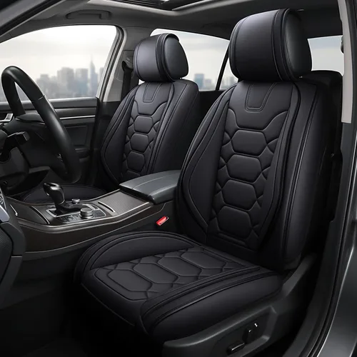 Miniatura 6 de OASIS AUTO Fundas para Asientos Delanteros de Automóvil, Fundas de Asiento Impermeables de Cuero Sintético para Automóviles Ajuste Universal