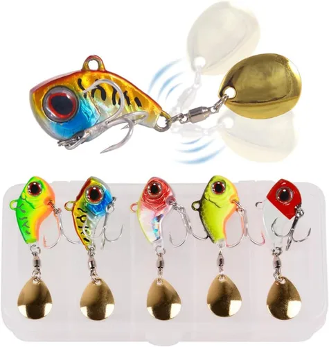 Miniatura 13 de Señuelos de hoja de metal VIB, señuelos de pesca duros con cuchilla, señuelos de pala giratoria, cucharas de fundición largas para lubina