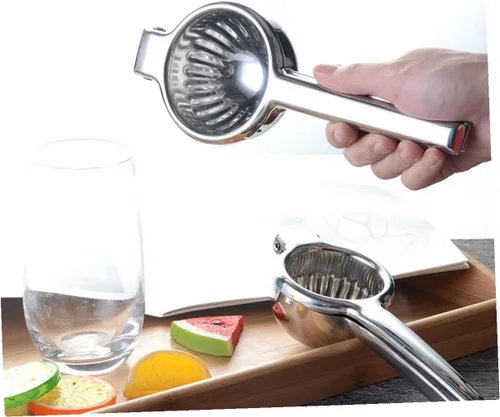Miniatura 9 de Exprimidor manual de limón de acero inoxidable, exprimidor de frutas cítricas de mano, fácil de limpiar, prensa portátil no eléctrica para uso
