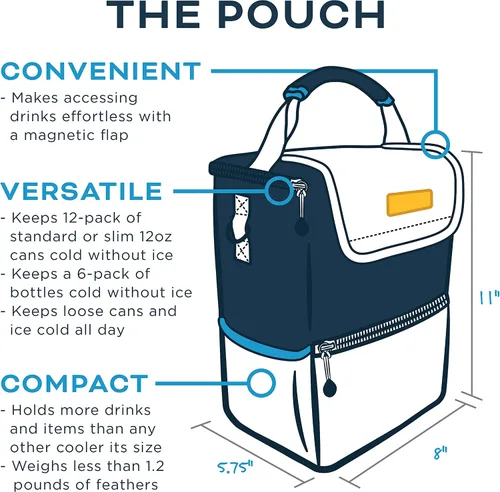 Miniatura 5 de Bolsa enfriadora aislada Kanga - Bolsa enfriadora suave - Enfriador de bebidas para 6 o 12 latas de cerveza y seltzer - Enfriador aislado a prueba