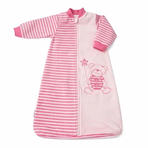 Saco de dormir para bebé, manta de manga larga de terciopelo de algodón para niñas y niños pequeños, rosa, cremallera de 2 vías, sensación de Rosado