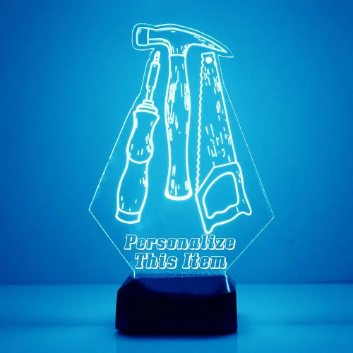 Miniatura 21 de Poste de Barbería Personalizado y Herramientas Letrero LED Lámpara de Luz Nocturna con Control Remoto, Pantalla Iluminada con Nombre o Imagen Barber