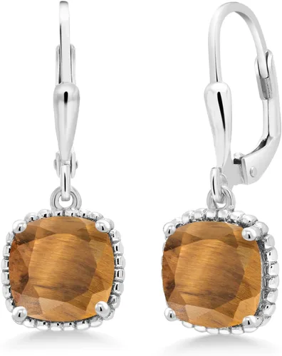 Miniatura 108 de Gem Stone King Aretes colgantes de plata de ley 925 de 0.315 pulgadas para mujer