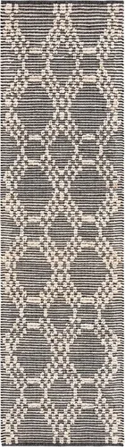 Miniatura 2 de SAFAVIEH Natural Fiber Collection NF383A - Alfombra de pasillo de 2 pies 3 pulgadas x 8 pies, color rubor y negro, tejido plano, diseño geométrico
