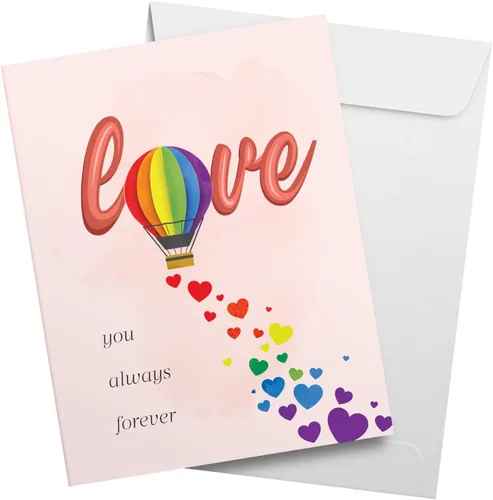 Miniatura 10 de Tarjetas de felicitación y sobres grandes para el día de San Valentín "A Big Hug" – 8.5 x 11 pulgadas, tarjeta de San Valentín de tamaño grande