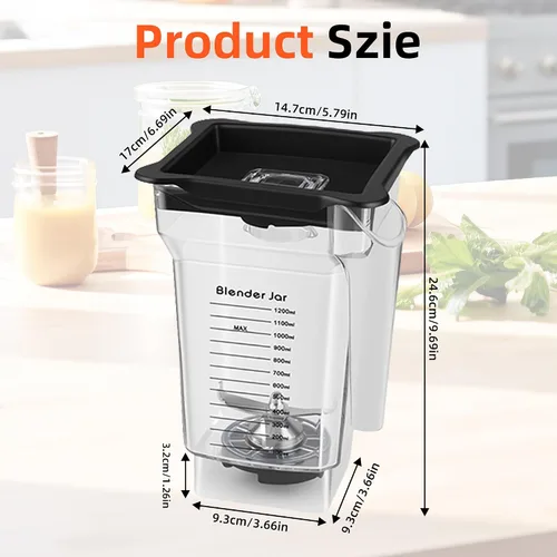 Miniatura 4 de Tarro de repuesto de 75 onzas compatible con licuadora Blendtec, jarra de contenedor que se adapta a todos los modelos de consumo y comerciales