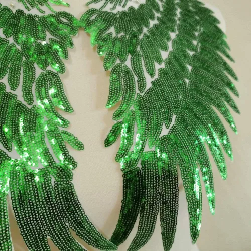 Miniatura 3 de 1 par de parches de lentejuelas de alas de ángel doradas y plateadas para ropa, parche bordado para planchar, apliques de accesorios de Navidad