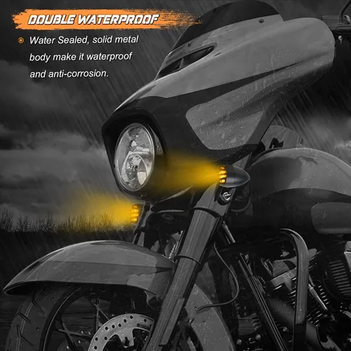 Miniatura 4 de Luces intermitentes NTHREEAUTO para motocicleta, faros intermitentes de LED, de aluminio y resistentes al agua, luces indicadoras universales