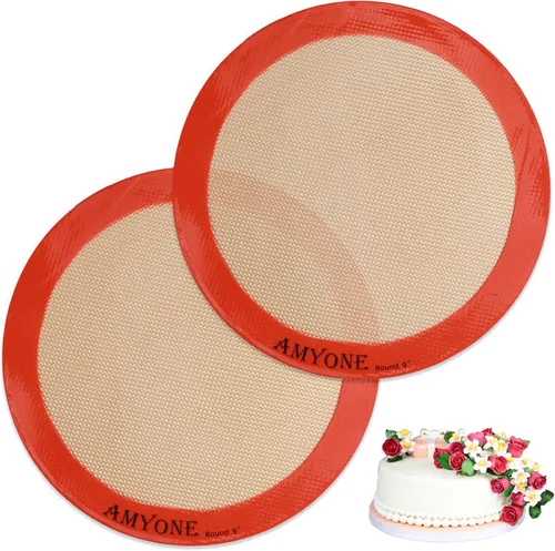 Miniatura 20 de AMYONE Alfombrilla para hornear de silicona de un cuarto, 2 piezas de alfombrillas para hornear de silicona antiadherente, hoja para galletas