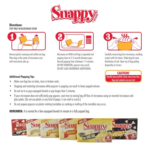 Miniatura 7 de Snappy Palomitas de maíz para microondas con mantequilla para cine y cine, 3.5 onzas, paquete de 48