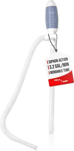 TERA PUMP Bomba de Transferencia de Combustible Manual Duradera Sifón, Bomba de Sifón Manual para Gasolina, Diésel, Aceites Ligeros, Queroseno, Agua